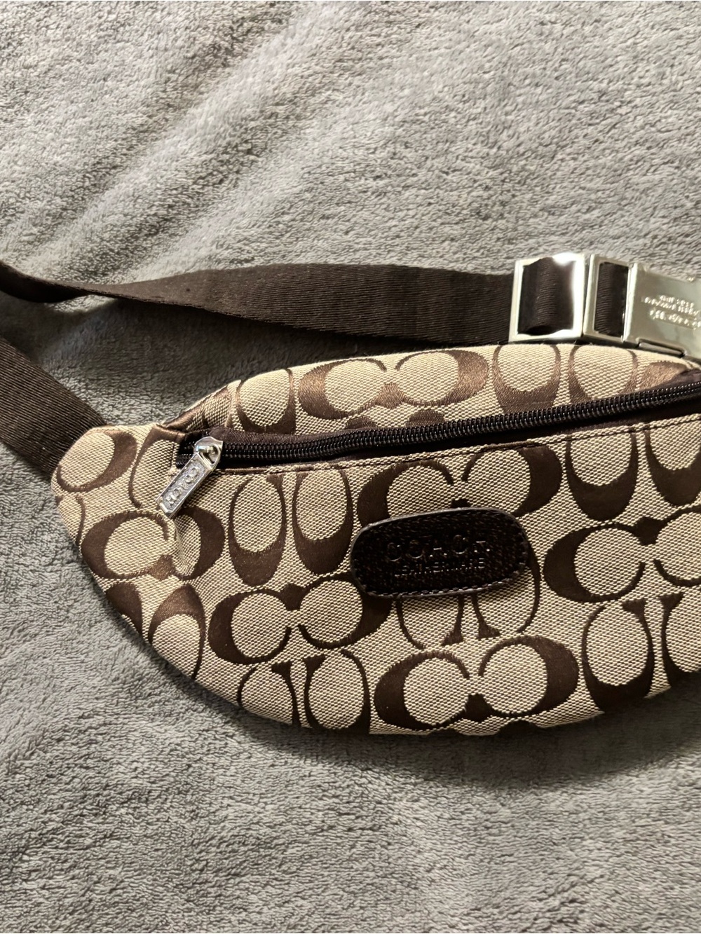Free with Purchase! Fashion Brown Signature Canvas Belt Bag As Is